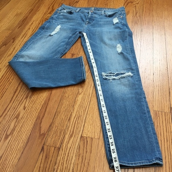 7 For All Mankind Mid Rise Josefina Skinny Boyfriend Denim blue jeans - Picture 11 of 16